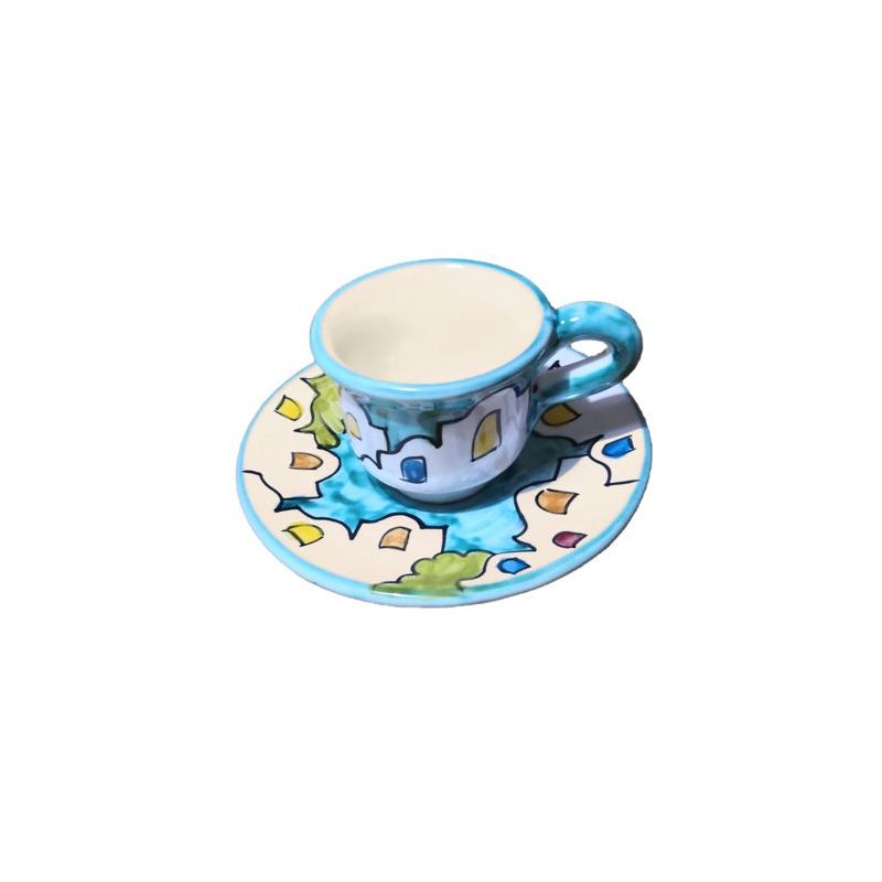 Kaffeetasse mit Untertasse. Häuser-Linie....