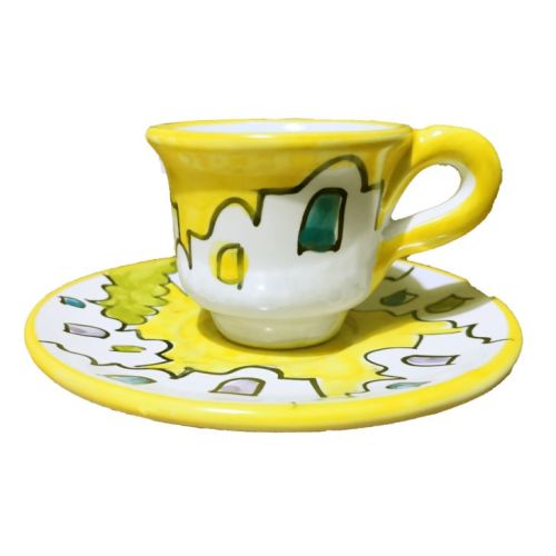Taza con platito. Línea Casitas. Cerámica de Vietri.... 2