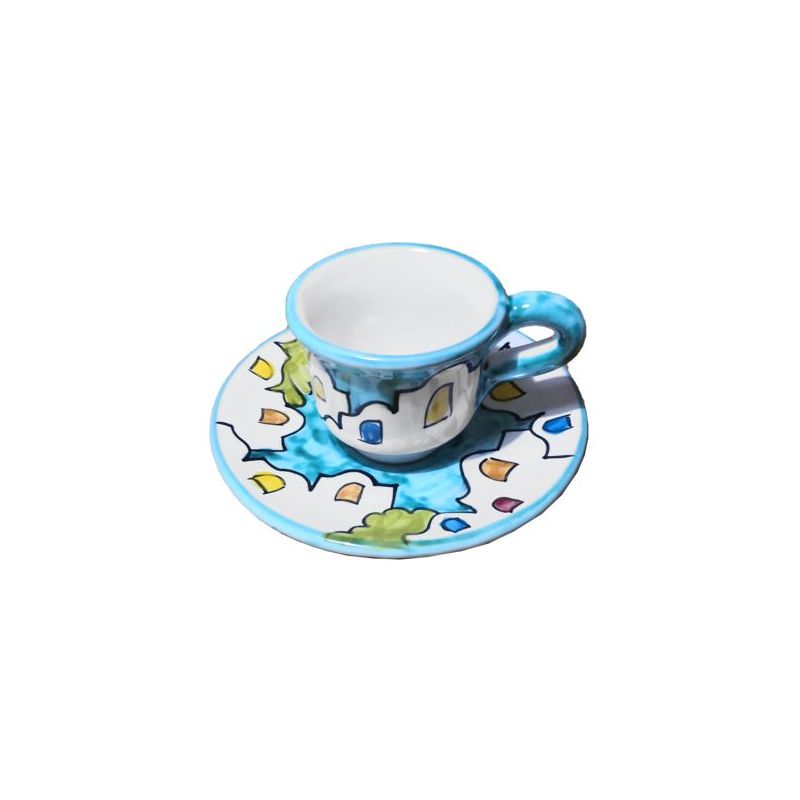 Kaffeetasse mit Untertasse. Häuser-Linie....