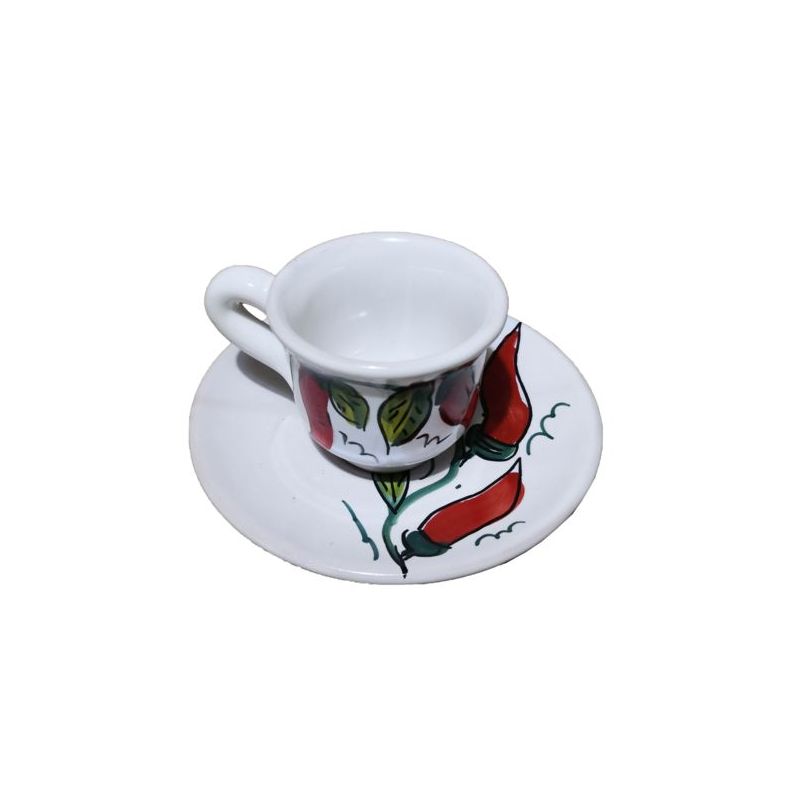 Kaffeetasse mit Untertasse. Chili-Linie....