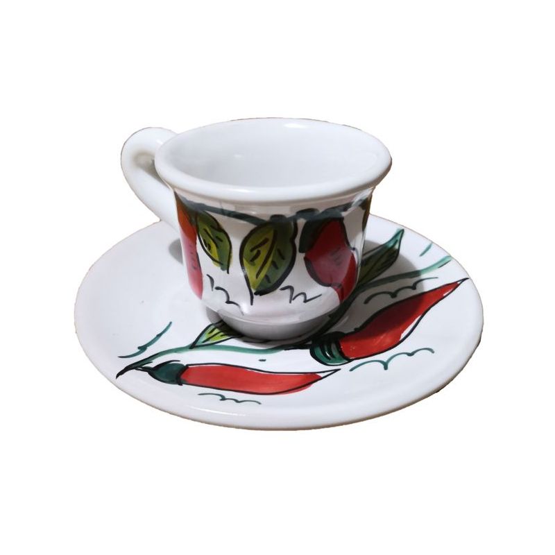 Coffee cup with saucer. Chili Peppers Line....