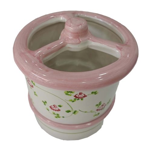Escurre Cubiertos. Colección Flores. Cerámica de Vietri Pintada a Mano.