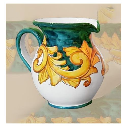 Bulbous Pitcher. Baroque Line. Vietri ceramics. Hand-painted.