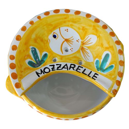 Sponzapane Porta Mozzarella linea Animaletti - Ceramica di Vietri dipinta a mano
