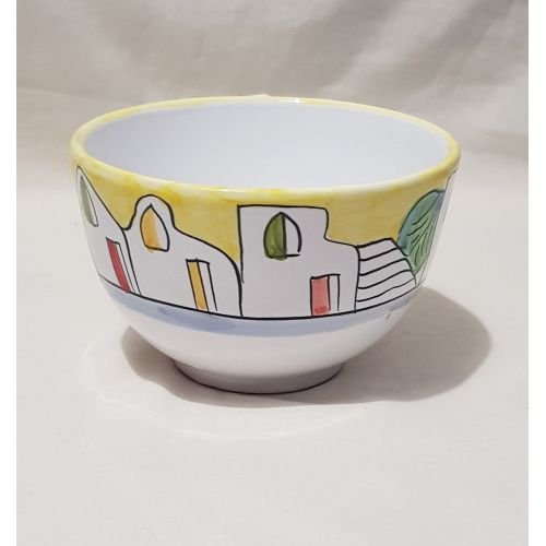 Tazza. Ideale per latte, cappuccino o tè. Linea Casette e Limoni. Ceramica di Vietri. Dipinta a mano.