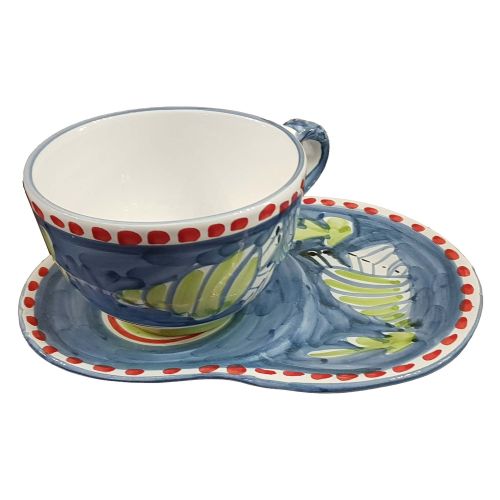 Milk cup with biscuit holder. animal line. Hand-painted... 2