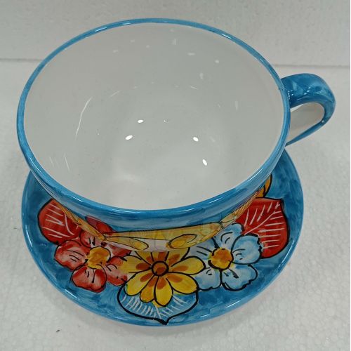 Cup. Perfect for milk, cappuccino, or tea. Little Houses line. Vietri ceramic. Hand-painted.