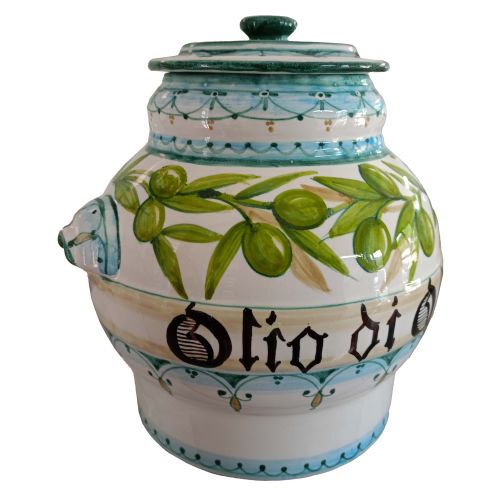 Oil Jug. 5lt oil container jar. Hand Painted Vietri Ceramics.