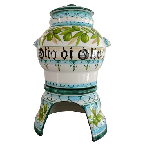 Tarro contenedor de aceite de 5lt. Cerámica Vietri pintada a mano.