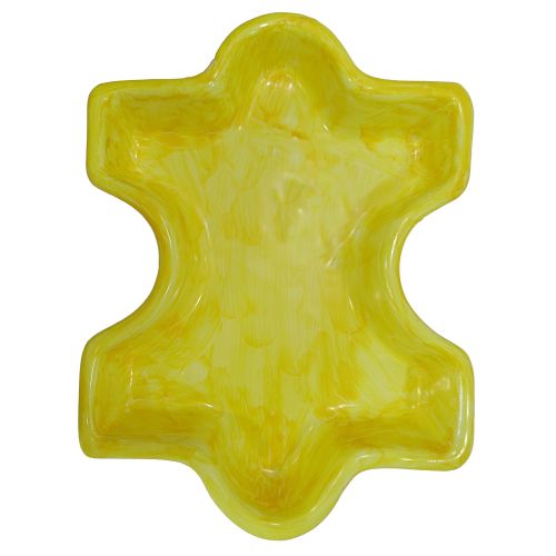 Appetizer dish. Cold dinner. Interlocking puzzle shape. Vietri ceramic. Hand-painted.