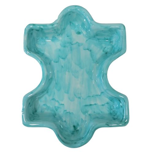 Vorspeisenschale. Kaltes Abendessen. Steckpuzzle-Form. Vietri Keramik. Handbemalt.