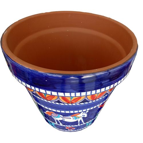 Vaso conico, soggetto equestre. Ceramica di Vietri dipinto a mano.