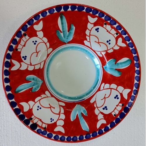 Priesterhut-Teller mit Rand. Linie Tierchen.... 2