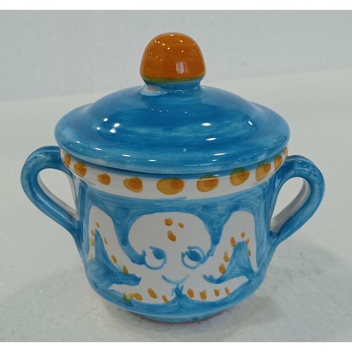 Sugar bowl Animals line. Hand-painted Vietri ceramic.