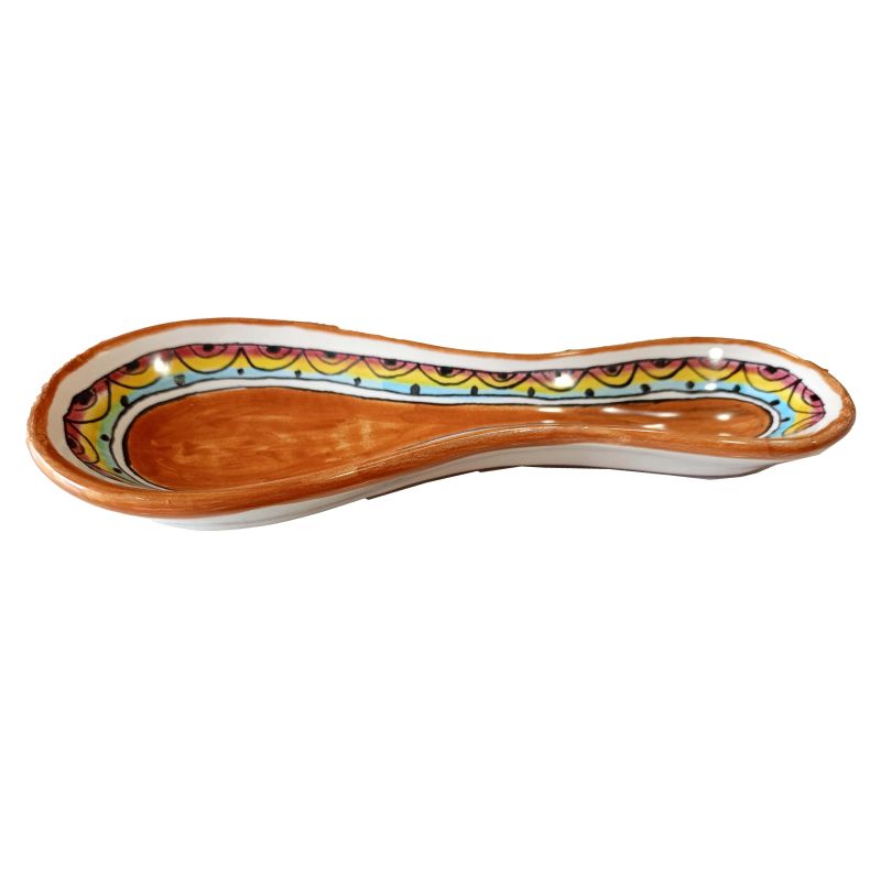 Spoon rest geometric line orange. handpainted...
