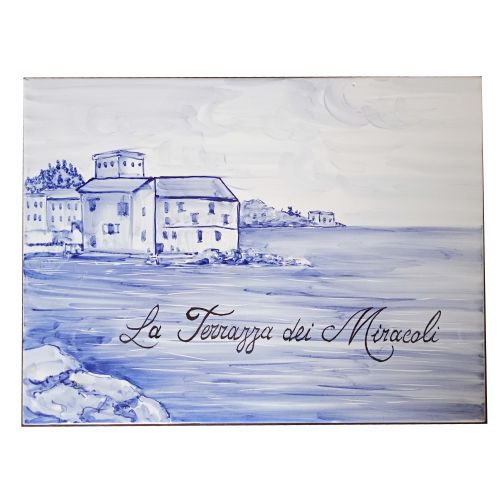 Customizable rectangular plaque. Vietri ceramic. Hand-painted.