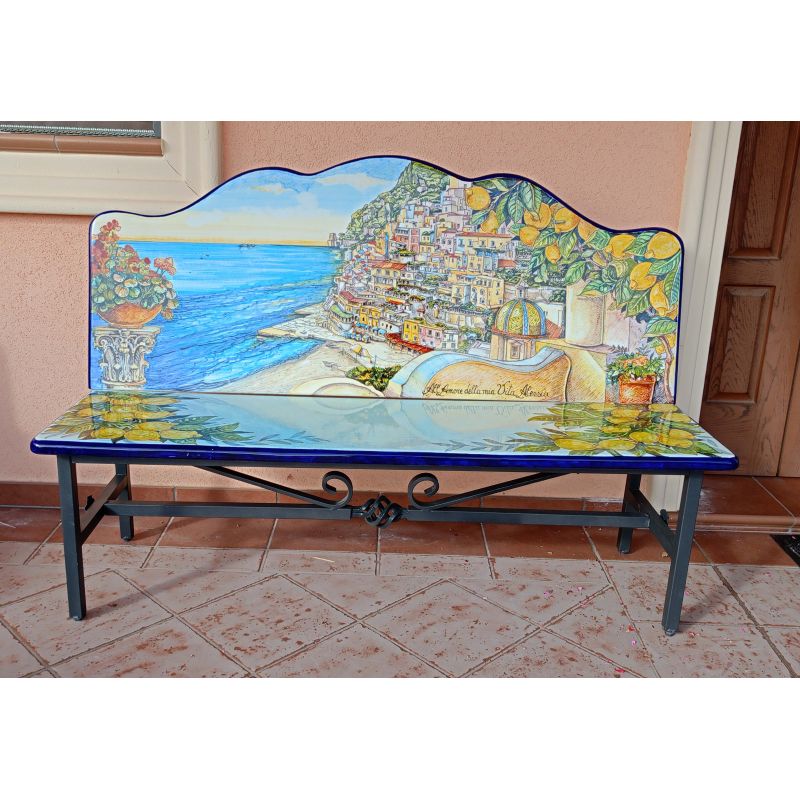 Banc en pierre de lave céramisée. Céramique...