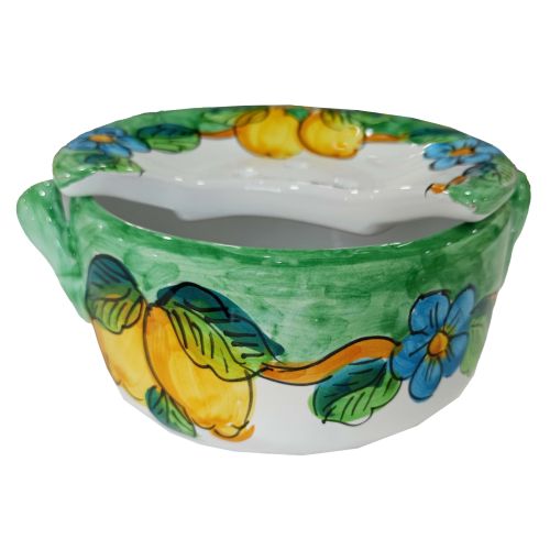 Mozzarella Cheese Pot Lemons and flowers line -... 2