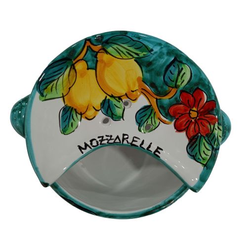 Sponsapane. Apportez de la Mozzarella. Ligne Fleurs et Citrons - Céramique Vietri peinte à la main