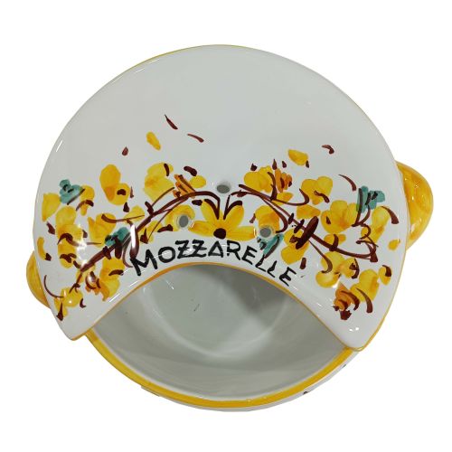 Esponzapano. Trae mozzarella. Línea Flores - Cerámica Vietri pintada a mano