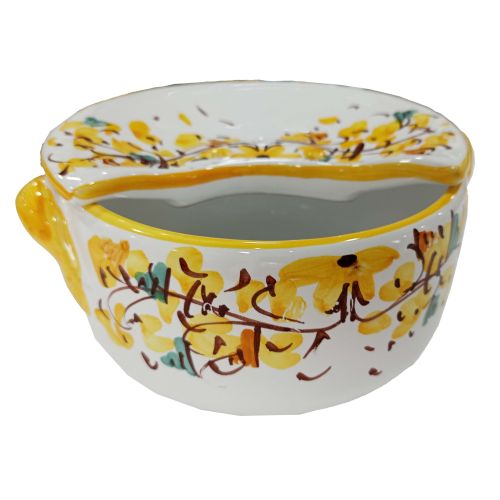 Mozzarella Cheese Pot flowers line - handpainted Vietri... 2