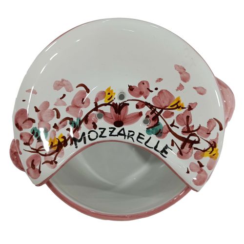 Mozzarella Cheese Pot flowers line - handpainted Vietri ceramic