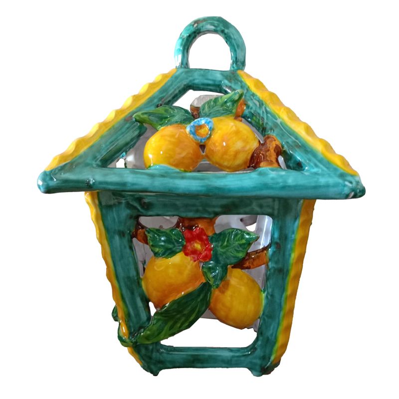 Outdoor lantern. Lemon line. Vietri ceramics....