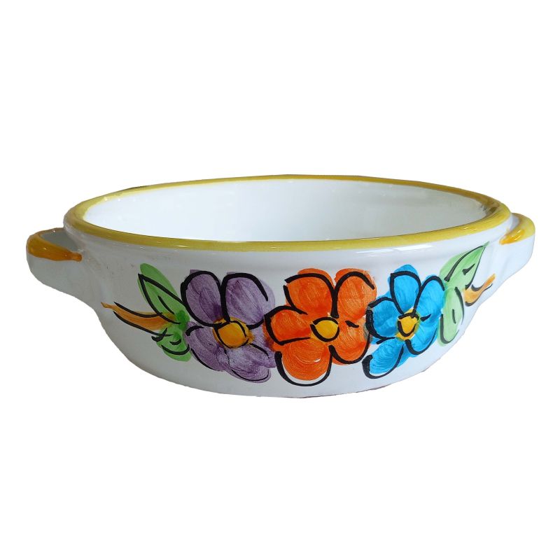 Oven terrine. Flower line. Hand painted Vietri...