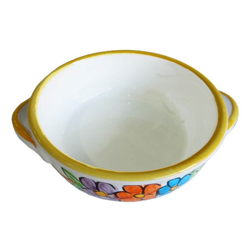 Oven terrine. Flower line. Hand painted Vietri...