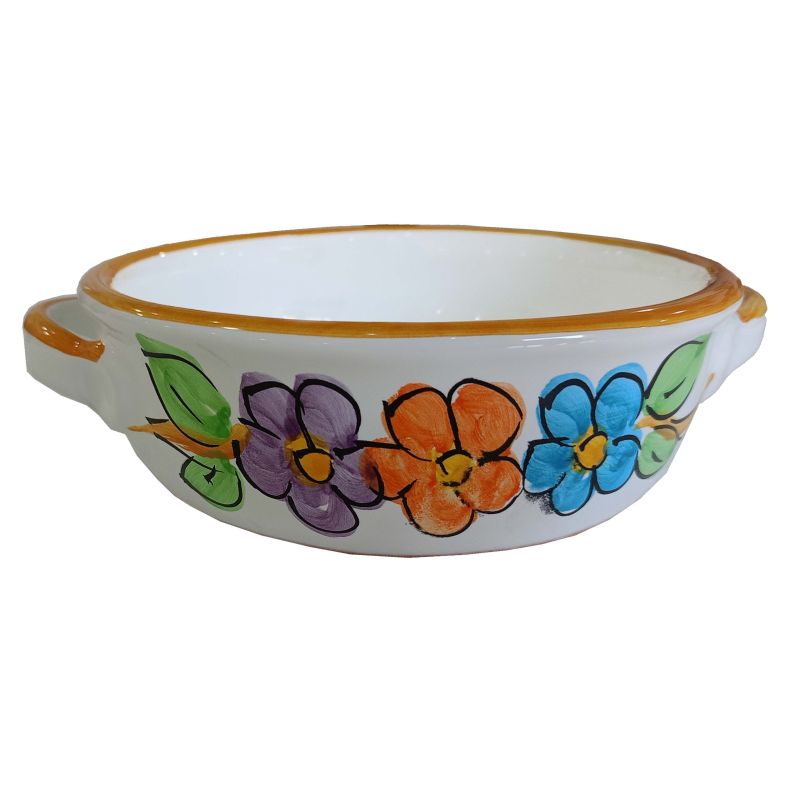 Terrine de cuisson. Ligne de fleurs. Céramique...