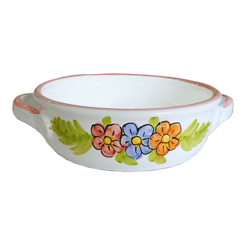 Oven terrine. Flower line. Hand painted Vietri...