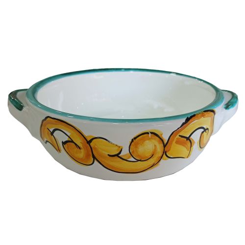 Terrine backen. Barock linie. Handbemalte Vietri-Keramik