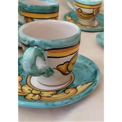 Kaffeetasse mit Untertasse. Barock-Linie. Vietri-Keramik.... 2