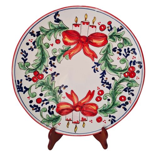 Dish, Plate Christmas Line, Serving dish handpainted in...