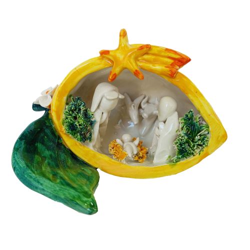 Presepe in Ceramica di vietri dipinta a mano.