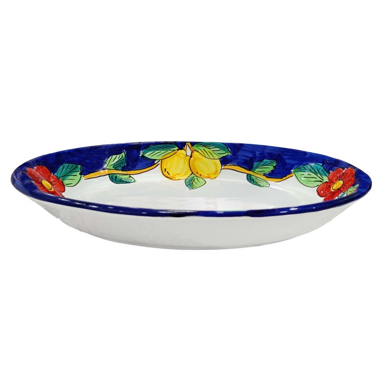 Oval bowl platter. Serving dish. Lemon line....
