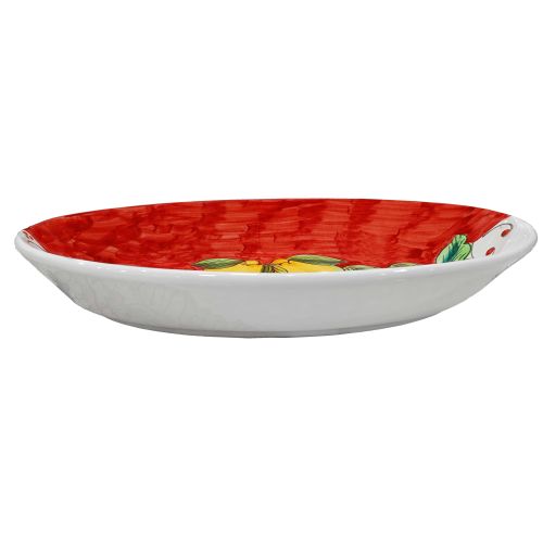 Oval bowl platter. Serving dish. Lemon line. Vietri ceramics. Hand-painted.