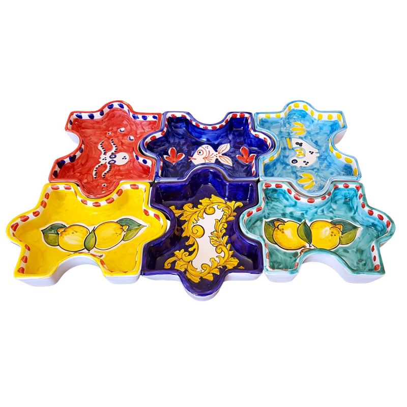 Plat apéritif. Dîner froid. Forme puzzle...