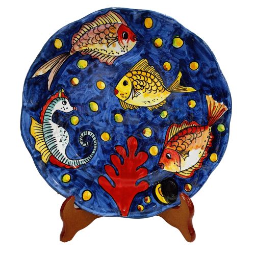 Dish, plate Sea line. Garfish Vietri Ceramics dinner,... 2