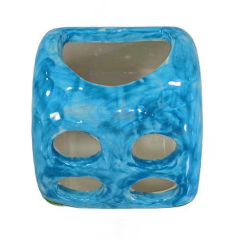 Porta spazzolini. Linea Limoni. Ceramica Vietrese. Dipinta a mano.