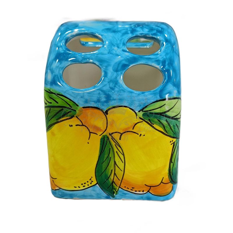 Toothbrush Holder. Lemon Line. Vietri Ceramic....