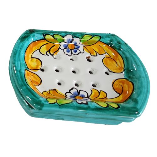 Countertop Soap Dish. Baroque Collection. Hand-Painted Vietri Ceramics.