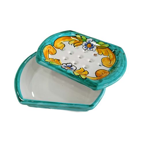 Countertop Soap Dish. Baroque Collection. Hand-Painted Vietri Ceramics.