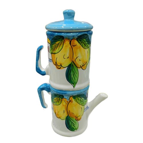 Coffee cup holder moka pot. Fruit and Lemons line. Vietri...