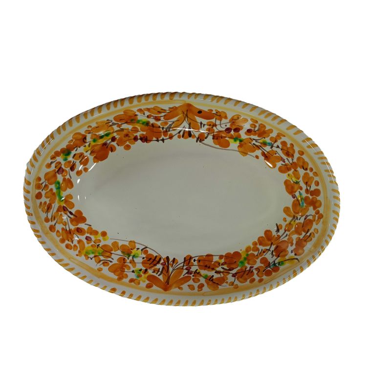 Oval bowl platter. Serving dish. Flowers line....