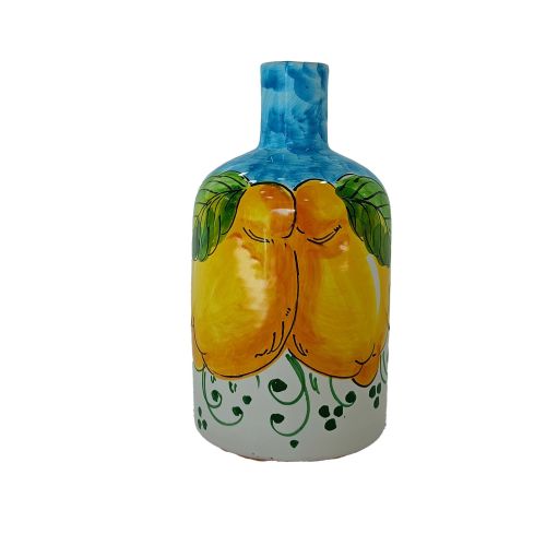 Öl- und Essigflasche. Zitrones-Linie. Vietri-Keramik....