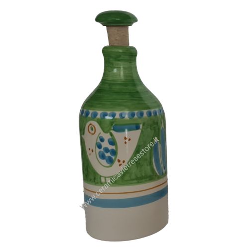 Öl- und Essigflasche. Tierchen-Kollektion. Mit oder Ohne Verschluss. Handbemalte Vietri-Keramik.