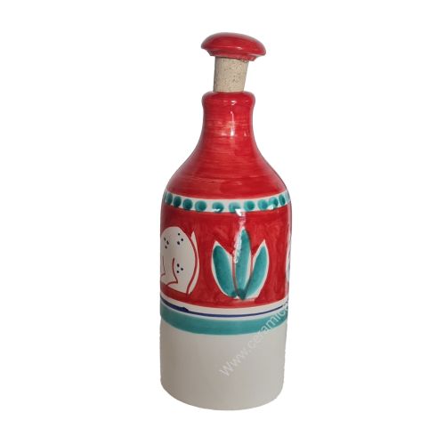 Öl- und Essigflasche. Tierchen-Kollektion. Mit oder Ohne Verschluss. Handbemalte Vietri-Keramik.