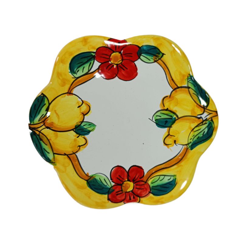 Limon und Blumen-Topfablage. Aus Vietri-Keramik.