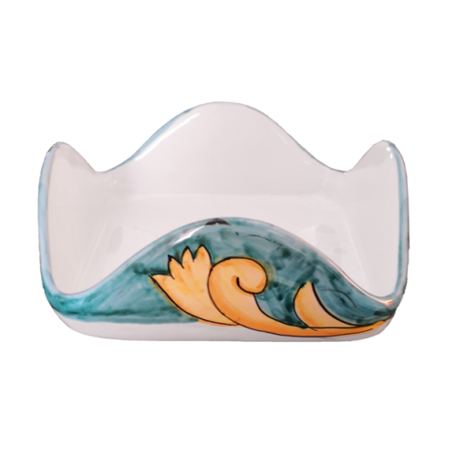 Napkin holder double decor line handpainted Vietri ceramic